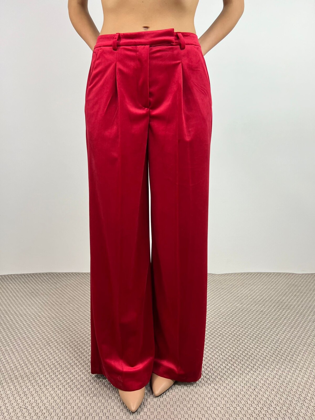 Pantalone in velluto rosso vicolo